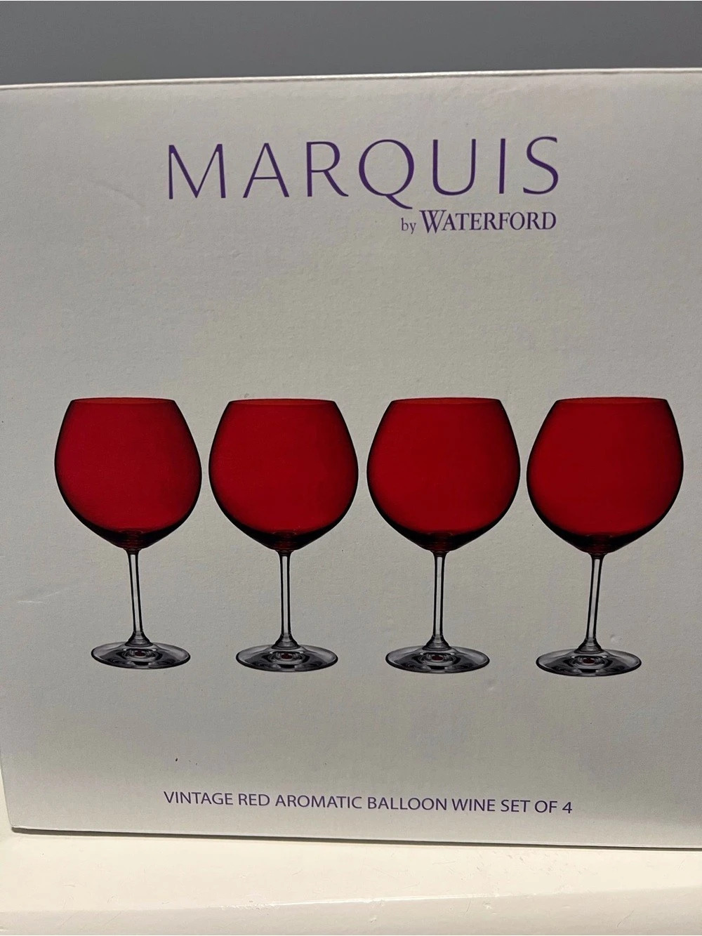 NEW-in box -Marquis by Waterford Vintage Red Aromatic Balloon Wine Set of 4 Ball